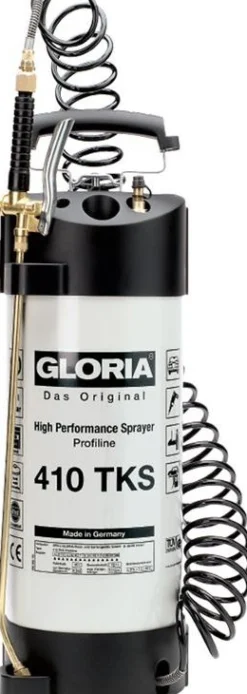Paineruisku Gloria 410 TKS Profiline 10L öljyn-/liuottimienkestävä + spiraaliletku paineilmaliitin