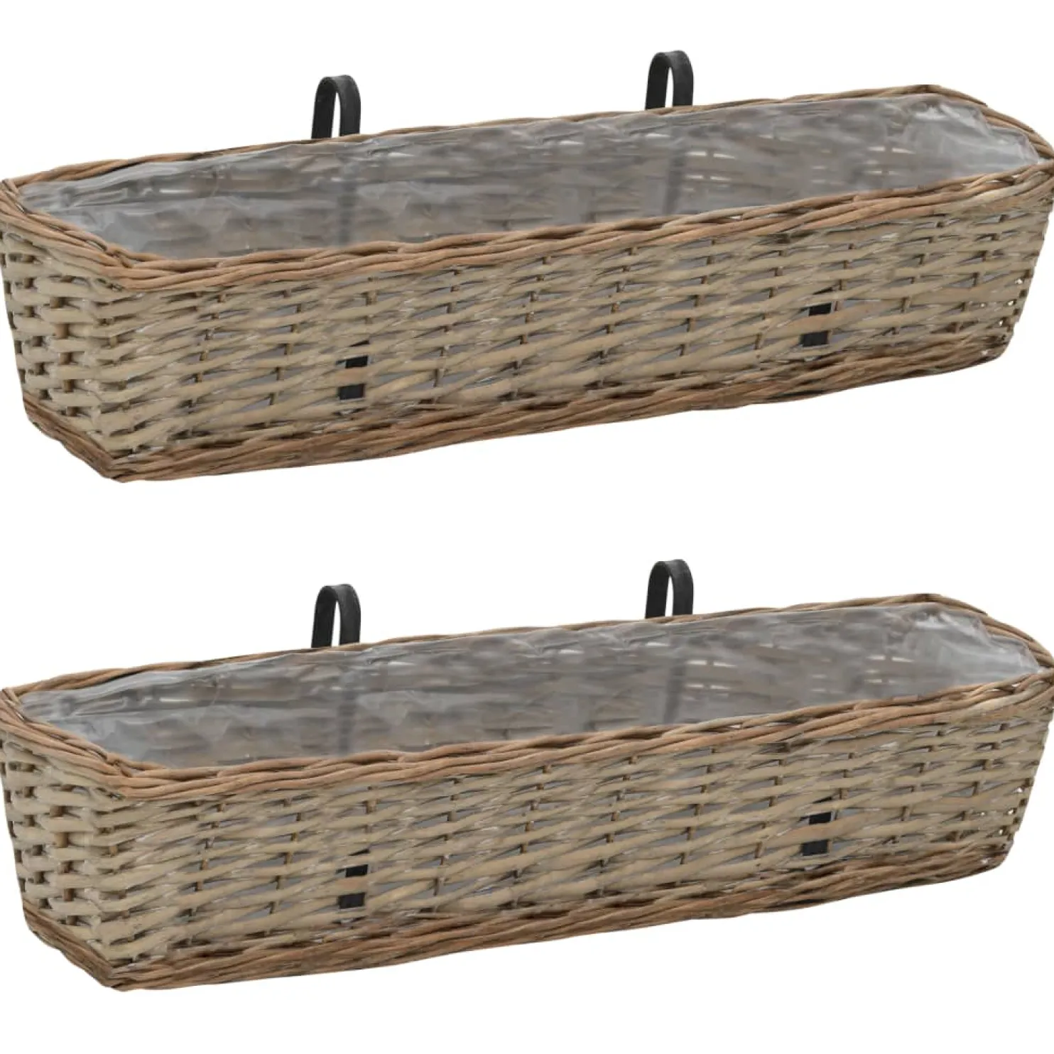Parvekkeen kukkalaatikko 2 kpl paju PE-vuori 80 cm