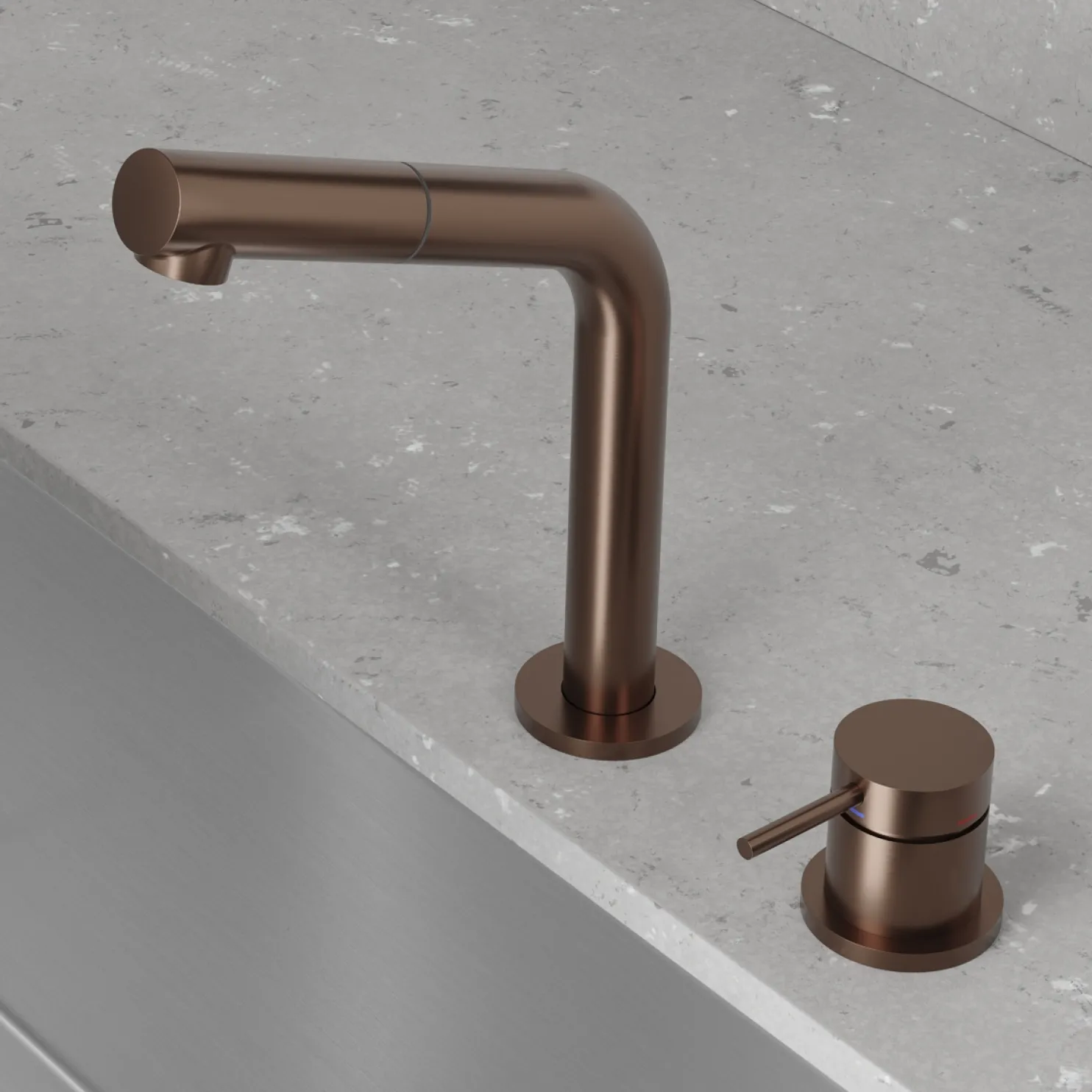 Pesuallashana Scandtap Steel Harmonized B2P Amber, ulosvedettävä juoksuputki, kupari