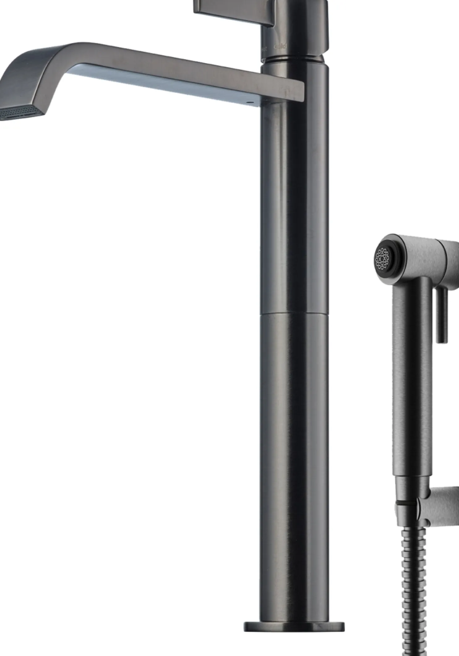 Pesuallashana Tapwell ARM089 Bidé Brushed Black Chrome, korkea malli, bideesuihkulla, harjattu musta kromi