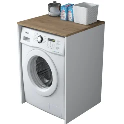 Pesukonekaappi Linento Furniture KD103, pähkinäpuu/valkoinen