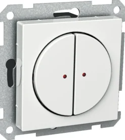 Pienjännitepainike Exxact, 2-osainen, 12-30V DC, 12-24V AC, LED, valkoinen