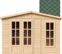 Pihatoimisto Timbela M334FB-M351FB, bitumikattolaatoilla, eri vaihtoehtoja