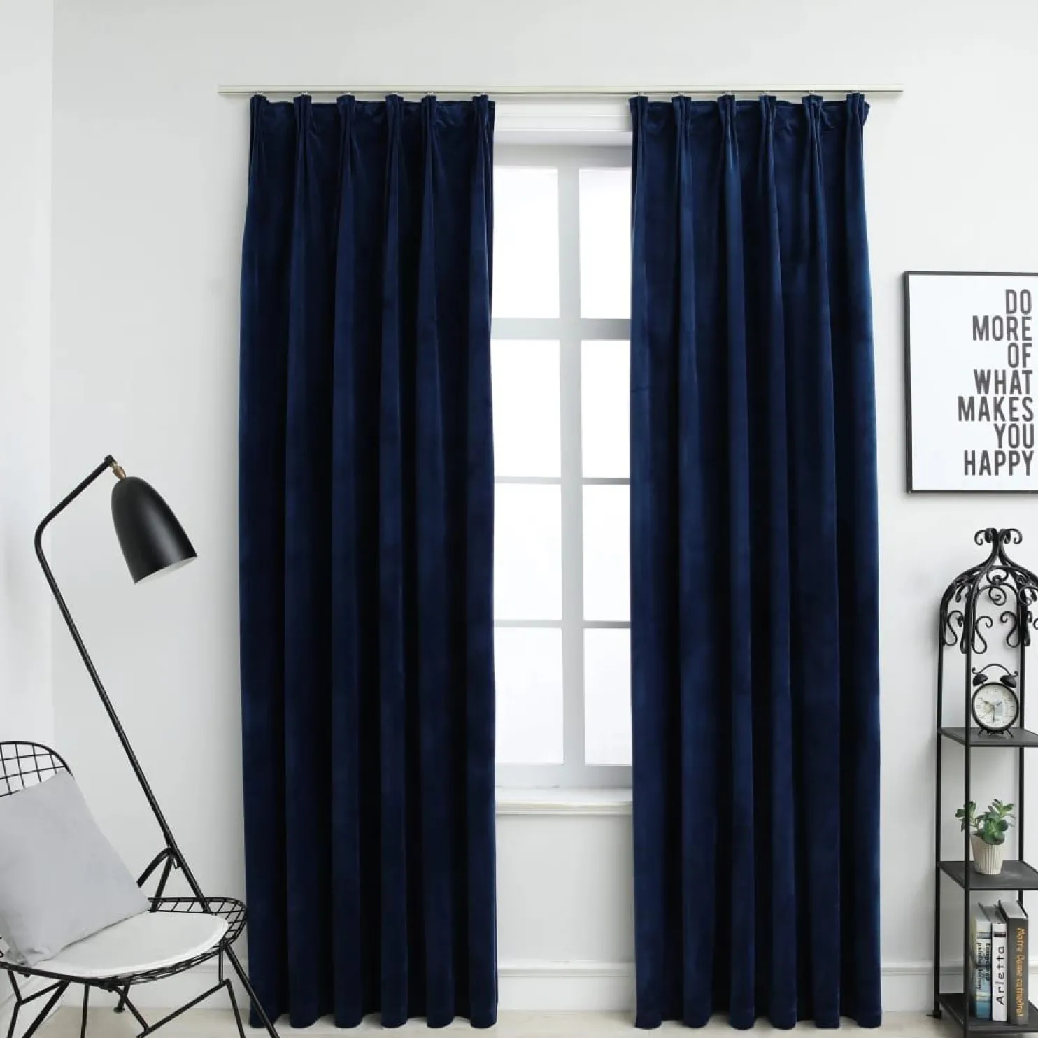 Pimennysverhot koukuilla 2kpl sametti 140x245cm