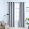 Pimennysverhot metallirenkailla 2 kpl harmaa 140x245 cm
