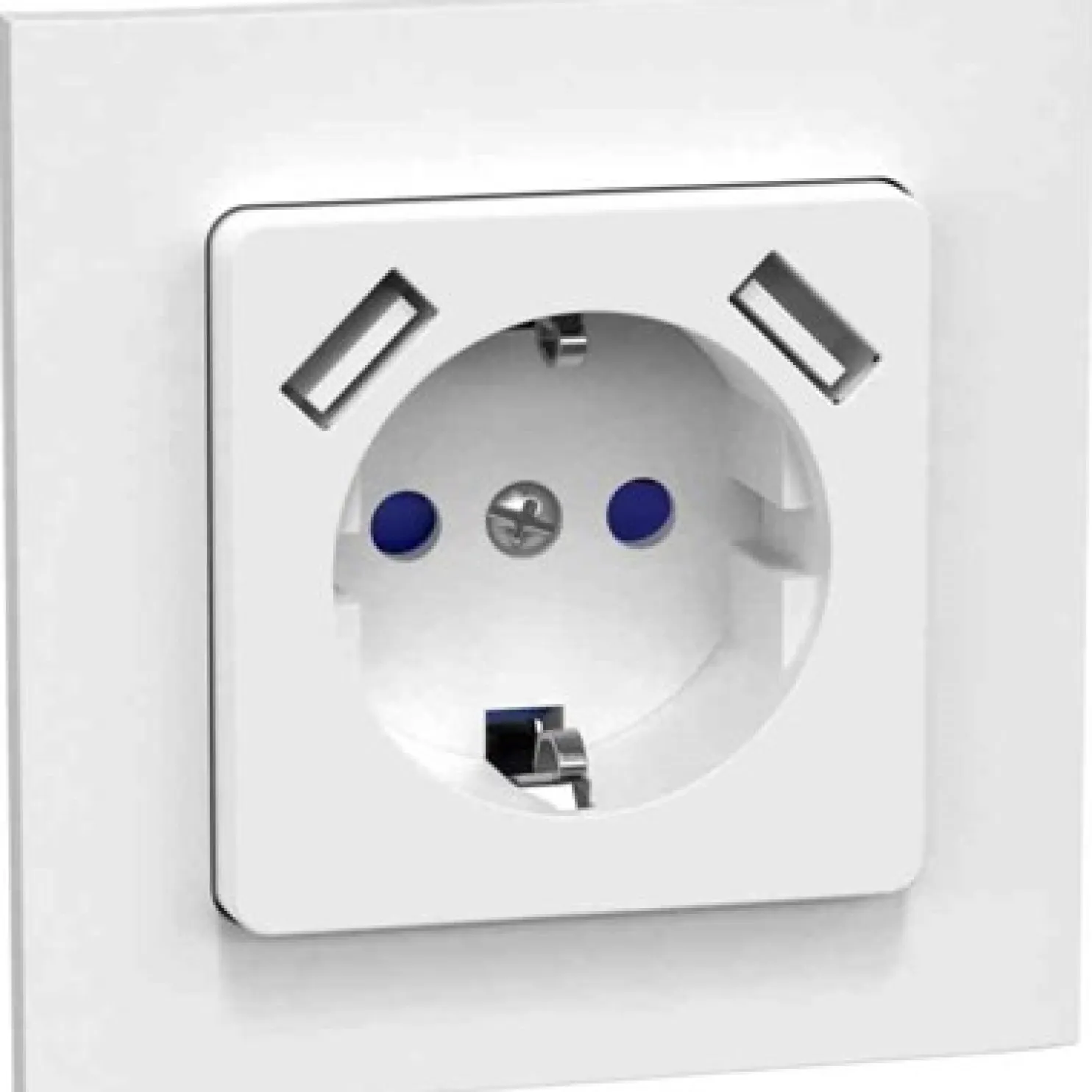 Pistorasia Gelia Connect 2 Home 1-osainen + 2xUSB 2.1A 16A uppo-asennus valkoinen