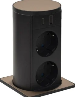 Pistorasia Limente Lift neliö USB, tasoon upotettava, IP54