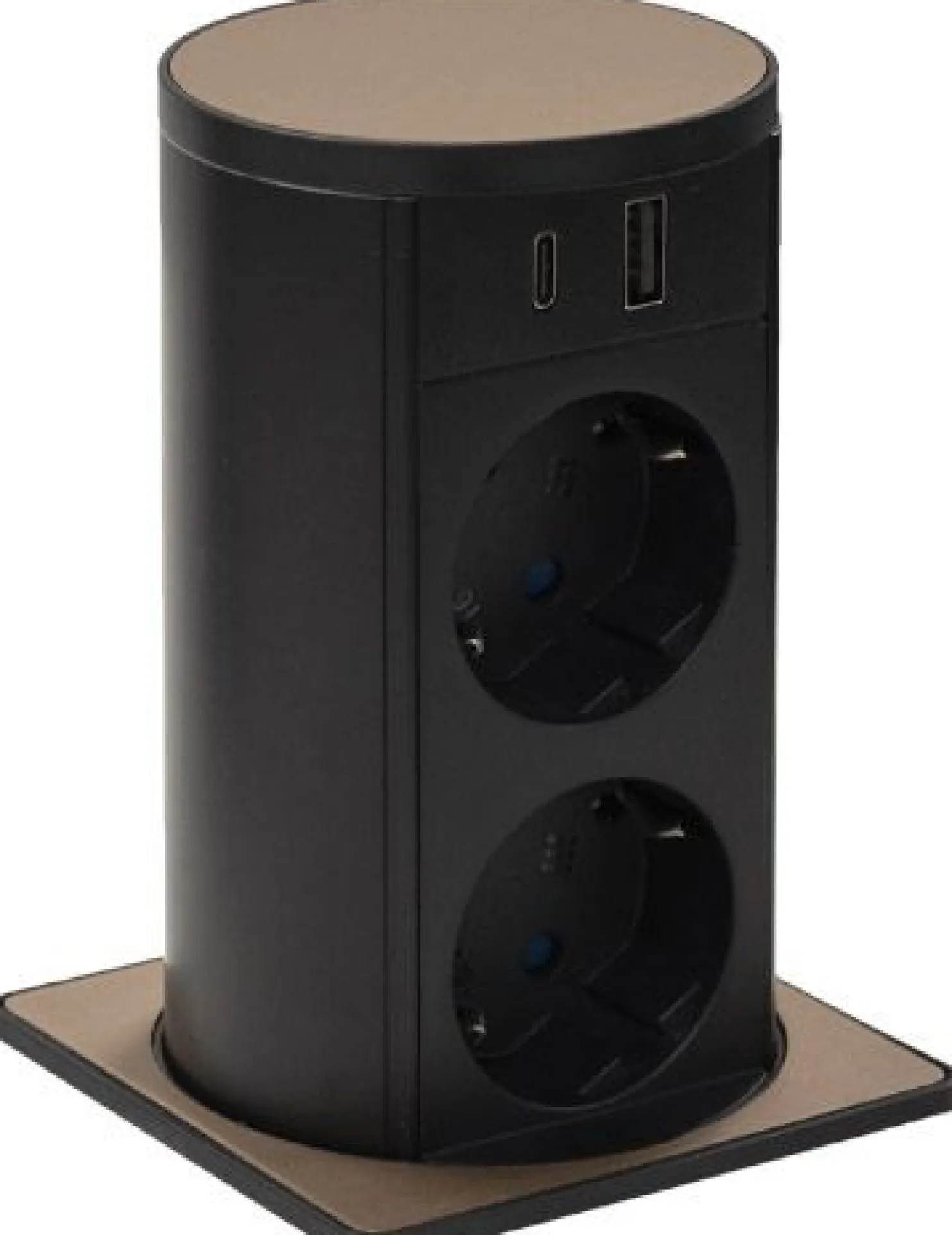 Pistorasia Limente Lift neliö USB, tasoon upotettava, IP54