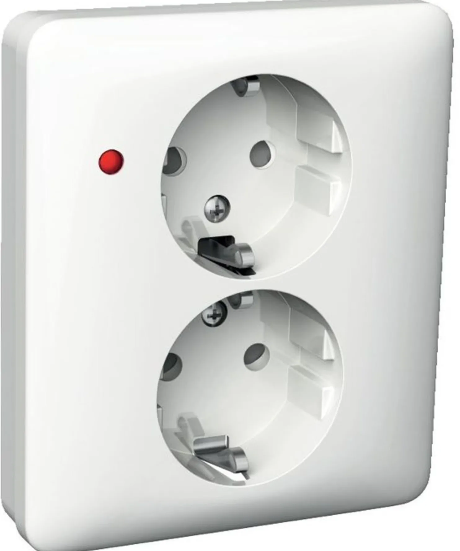 Pistorasia 2-osainen UPJ 2X LED valkoinen Exxact
