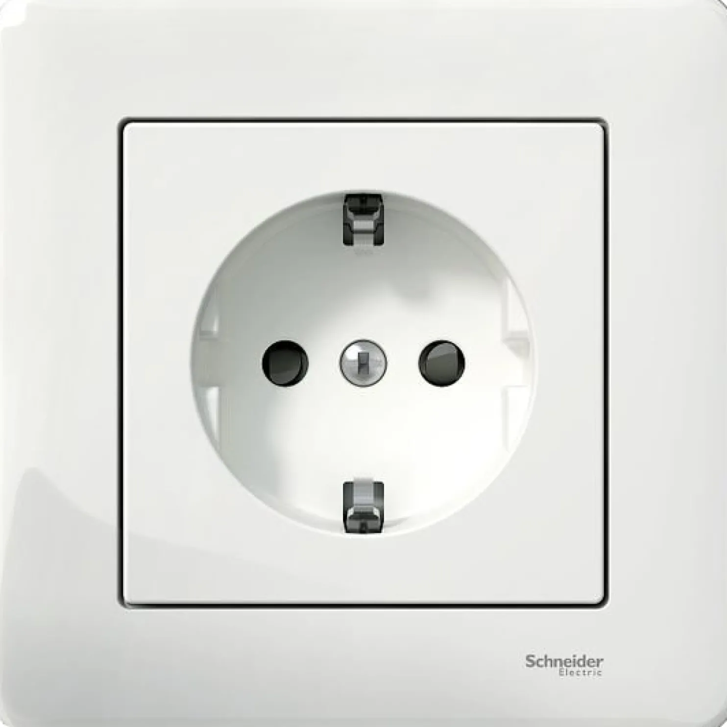 Pistorasia Schneider Electric Exxact, 1-osainen, maadoitettu, ruuviliitos, valkoinen