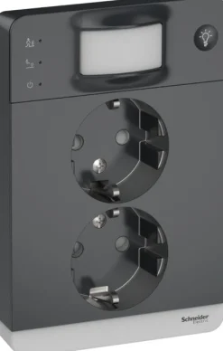 Pistorasia Schneider Electric Exxact 2-osainen peitelevyllä liiketunnistin 160° ja valo integroituna JL 2X IP21 antrasiitti