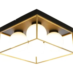 Plafondi Aneta Lighting Asto Ø28cm musta/kulta