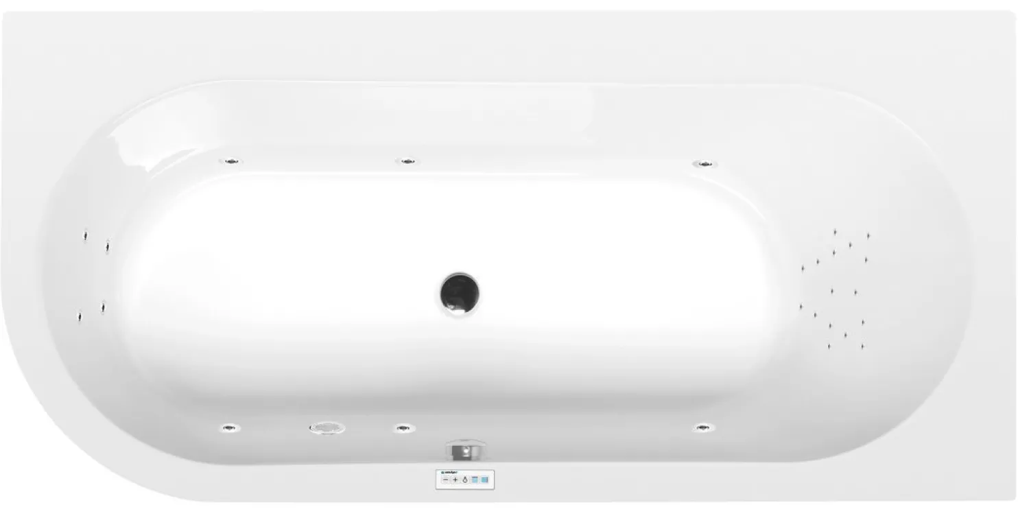 Poreamme Interia Astra Highline Hydro, 1650x800x480mm, oikea, 255l, valkoinen