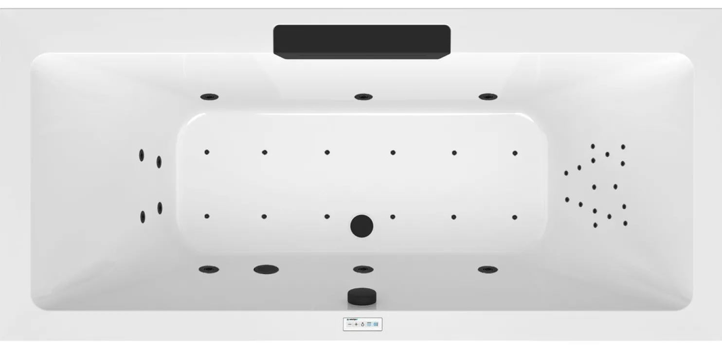 Poreamme Interia Cascata Highline Hydro-Air, 1850x850x450mm, 290l, musta/valkoinen