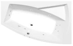 Poreamme Interia Evia Active Hydro, 1600x1000x470mm, oikea, 230l, valkoinen