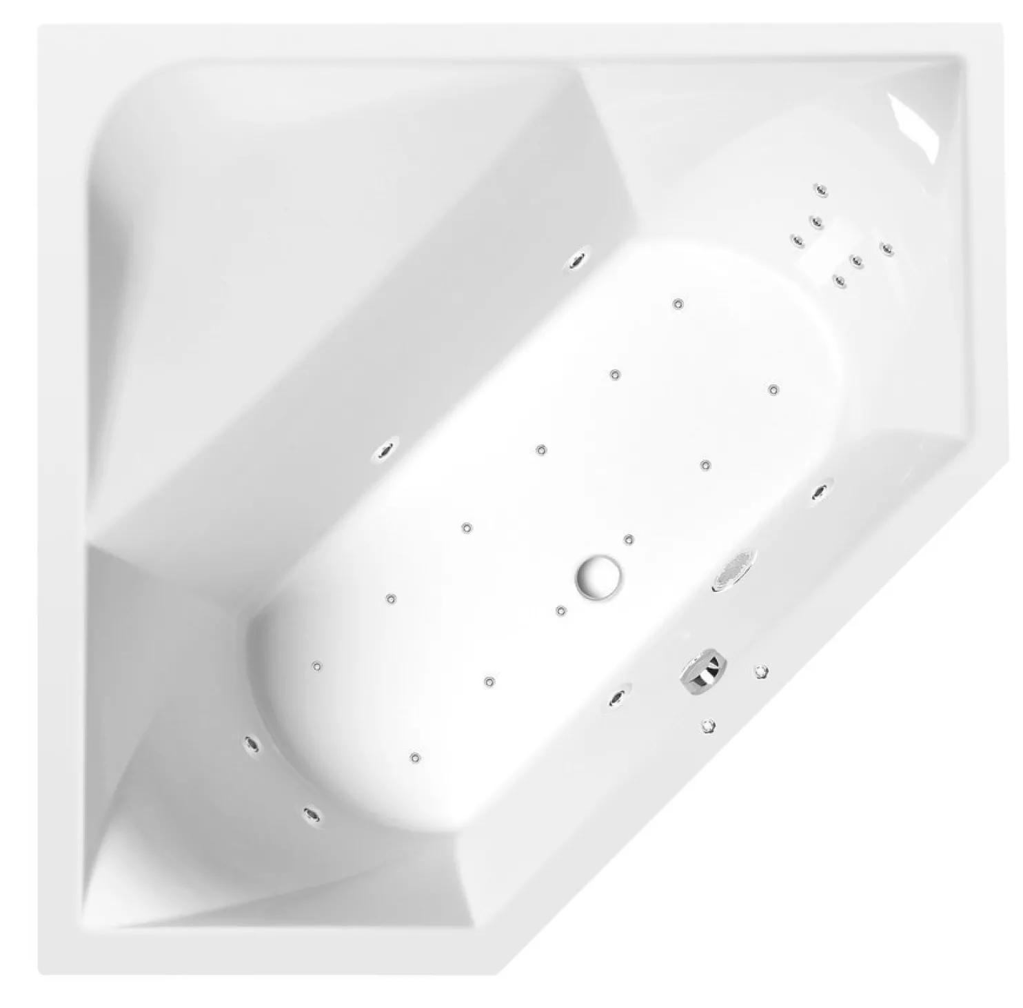 Poreamme Interia Floss Attraction Hydro-Air, 1450x1450x500mm, 300l, valkoinen