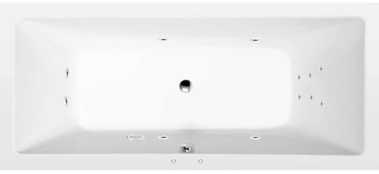 Poreamme Interia Krysta Attraction Hydro, 1800x700x390mm, 200l, valkoinen
