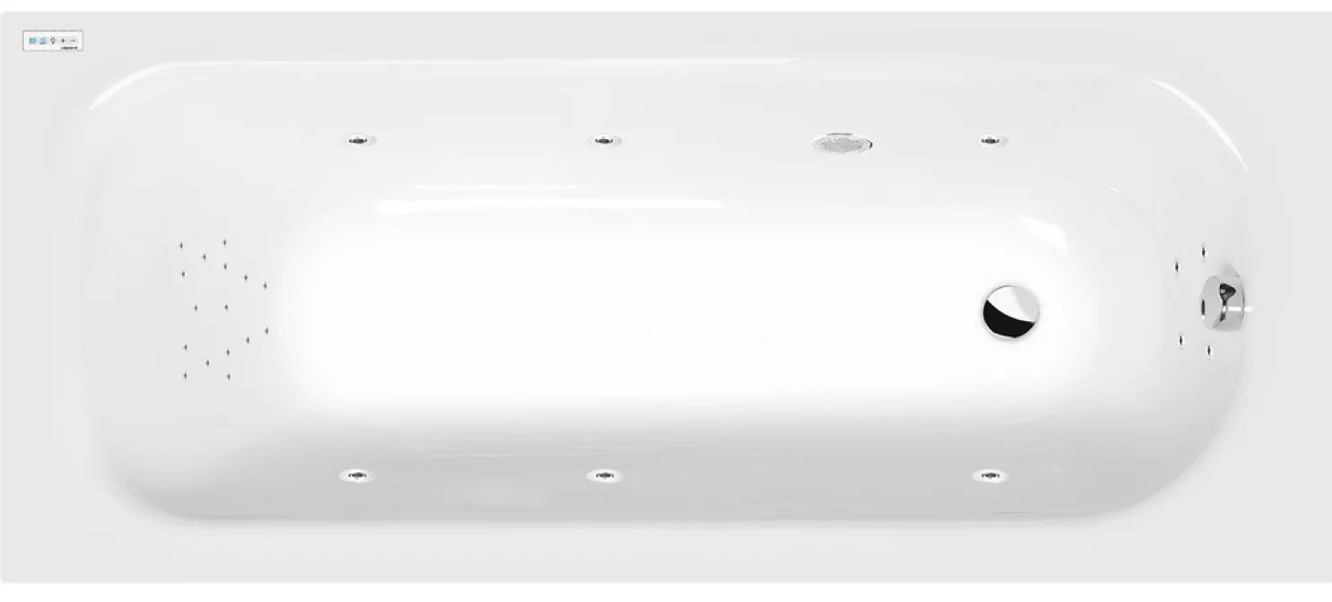 Poreamme Interia Laura Highline Hydro, 1600x700x390mm, 155l, valkoinen