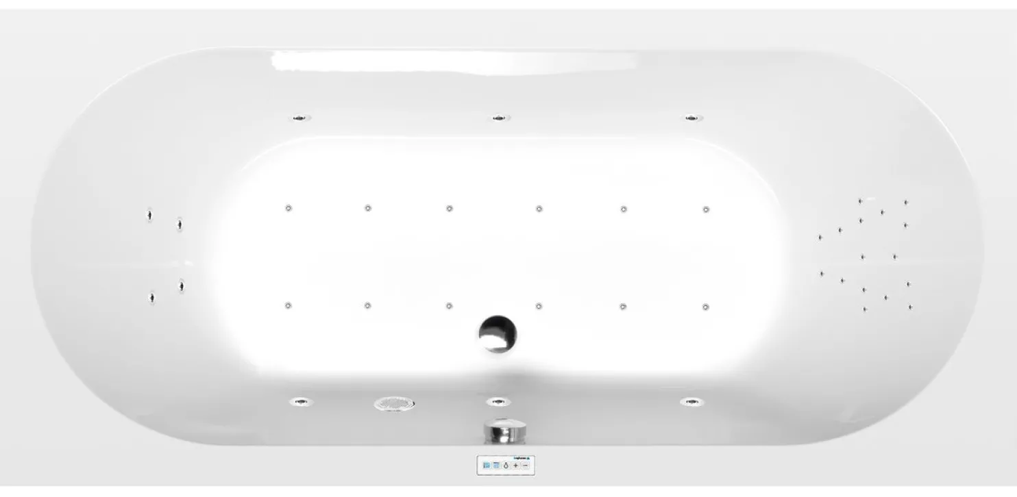 Poreamme Interia Levana Highline Hydro-Air, 1700x800x390mm, 209l, valkoinen