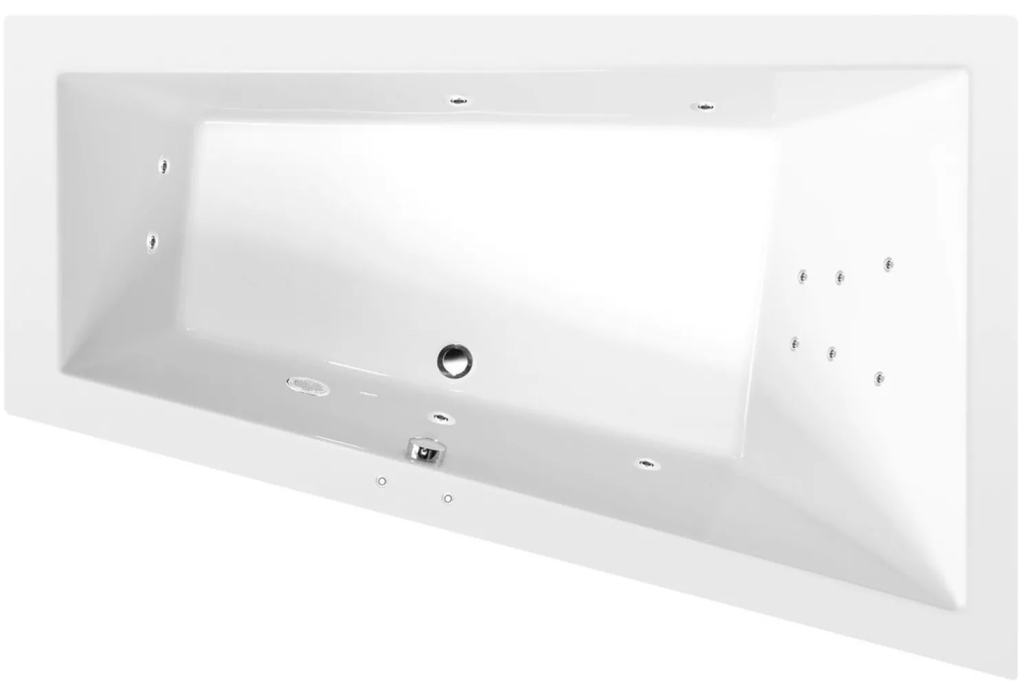Poreamme Interia Triangl Attraction Hydro, 1800x1200x500mm, oikea, 350l, valkoinen