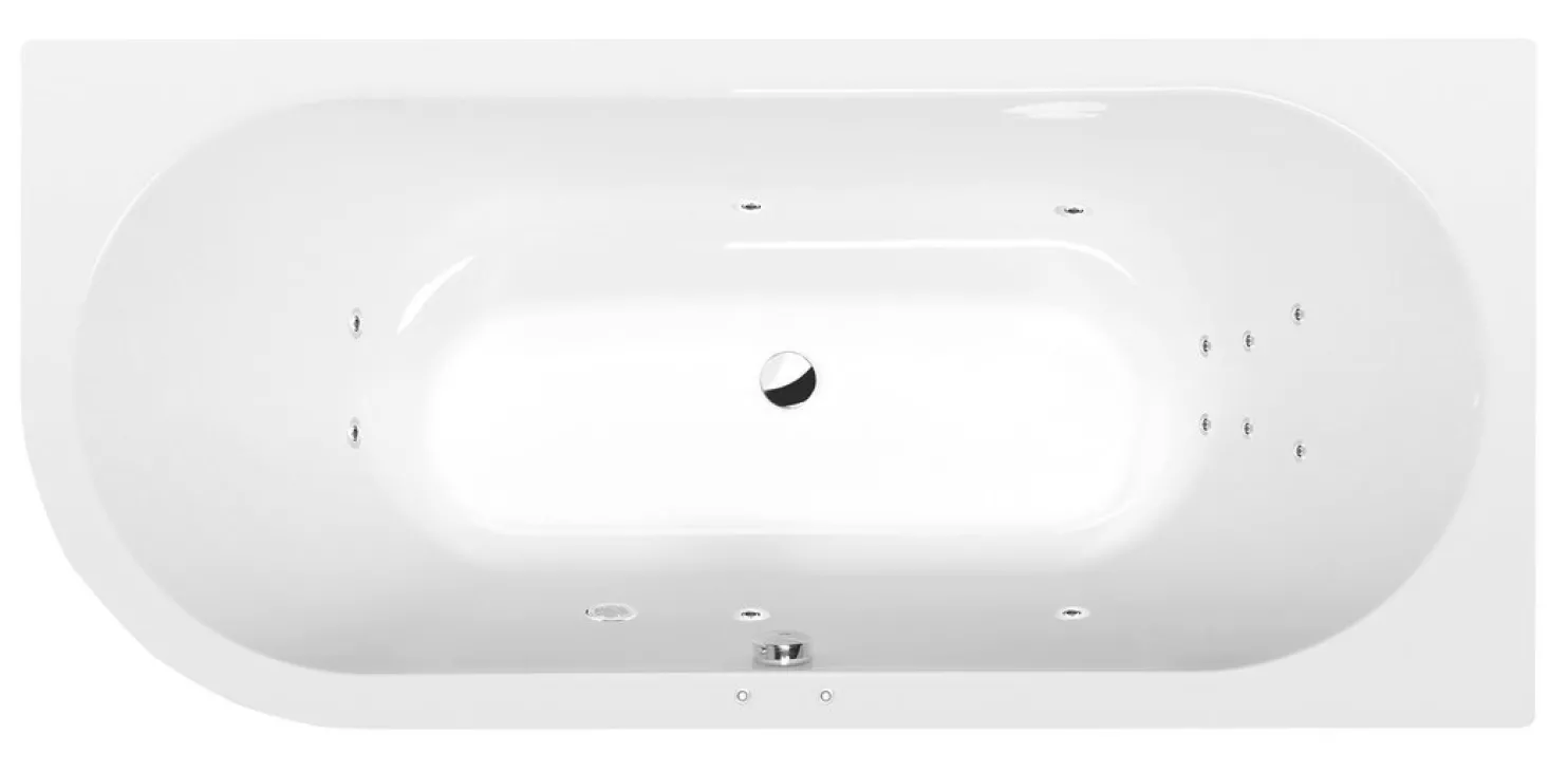 Poreamme Interia Viva Attraction Hydro, 1750x800x470mm, oikea, 235l, valkoinen