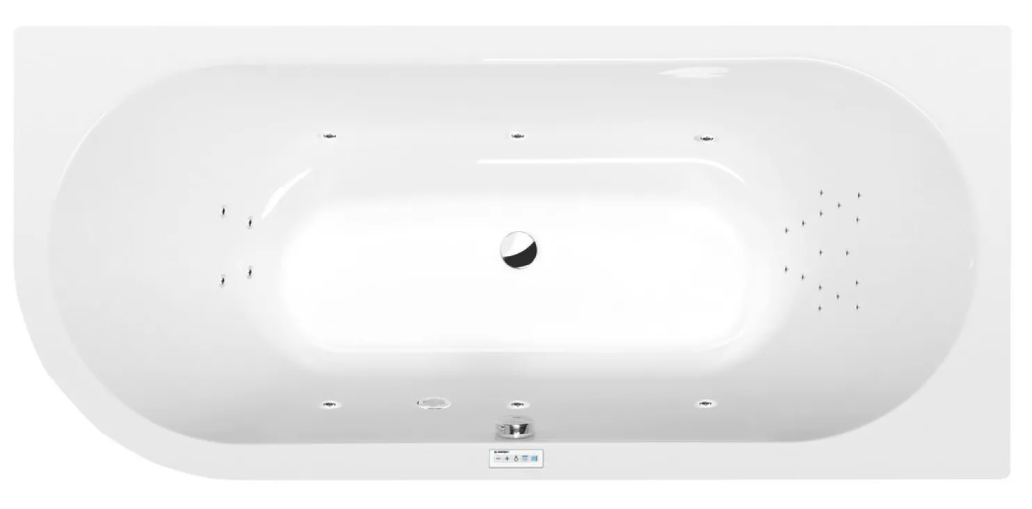 Poreamme Interia Viva Highline Hydro, 1750x800x470mm, oikea, 235l, valkoinen
