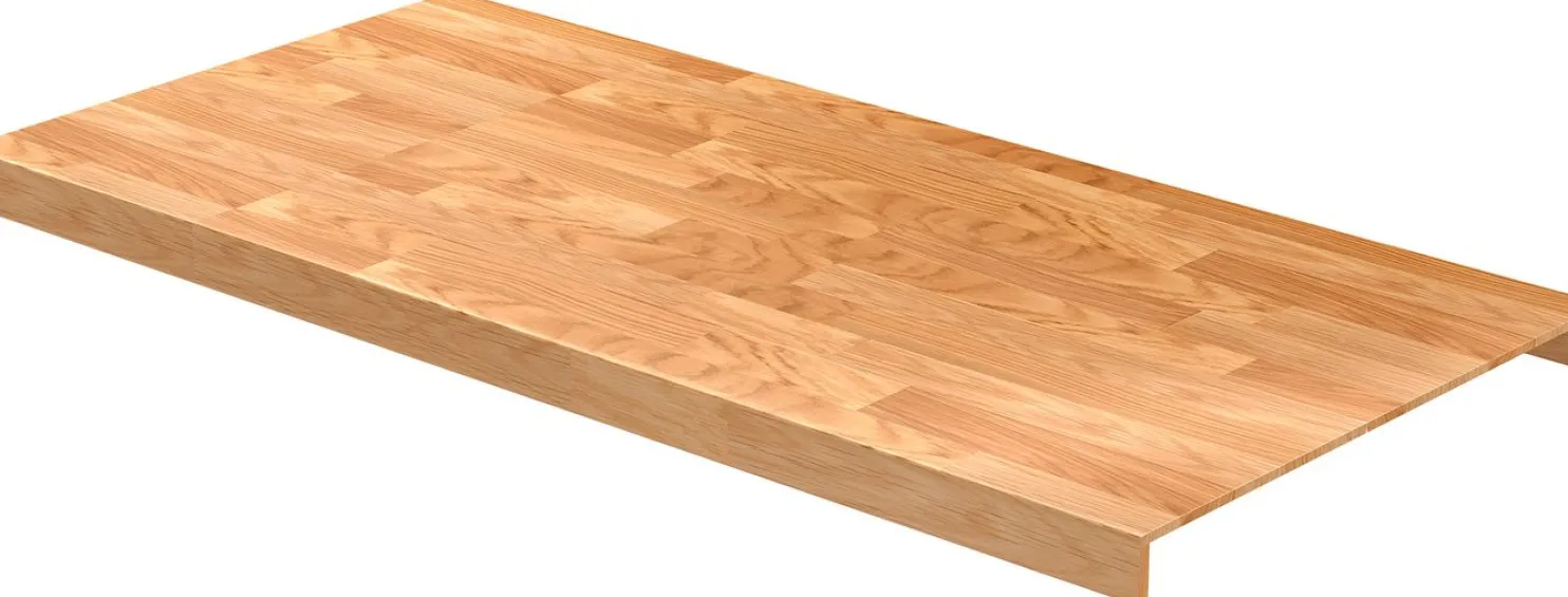 Porrasaskelma Lundbergs Classic 590mm kaksoisaskelma tammi lakattu eri leveyksiä