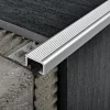 Porraskulmalista Progress Profiles Probrastep 2,7m 8mm anodisoitu hopea