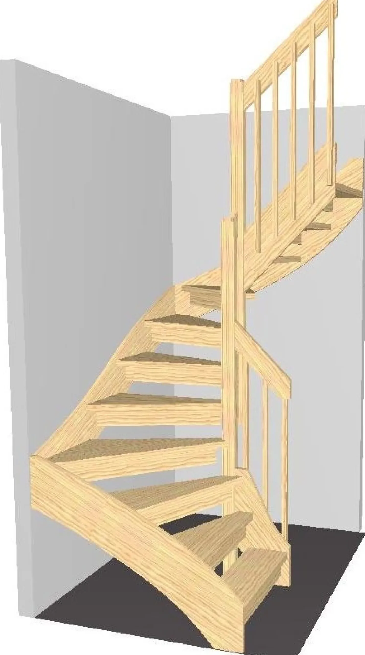 Portaat Lappiporras U2640 kaiteella korkeus 2430 - 2640 mm