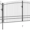 Puutarha-aidan portti keihäskärjillä 5x2.45m musta