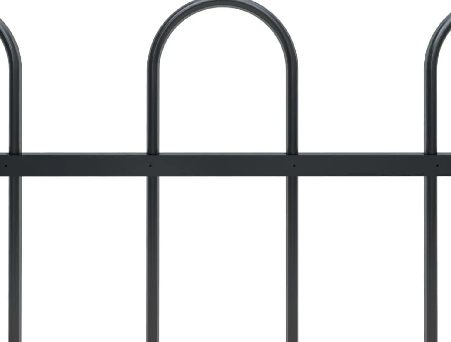 Puutarha-aita kaarikärjillä 15.3x1.5m teräs musta