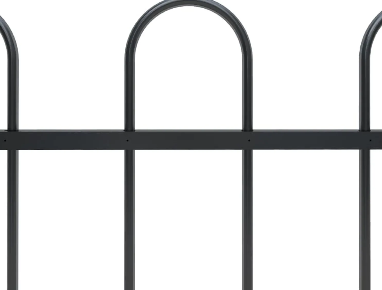 Puutarha-aita kaarikärjillä 15.3x1.2m teräs musta
