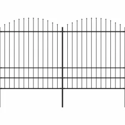 Puutarha-aita keihäskärjillä teräs (1.75-2)x3.4m musta