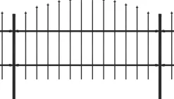 Puutarha-aita keihäskärjillä teräs (0.75-1)x10.2m musta