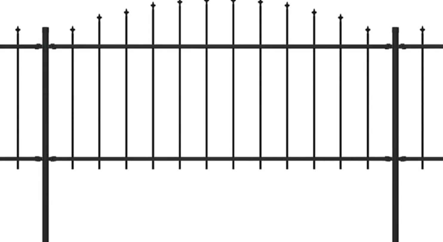 Puutarha-aita keihäskärjillä teräs (0.5-0.75)x3.4m musta