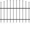 Puutarha-aita keihäskärjillä teräs (1-1.25)x5.1m musta