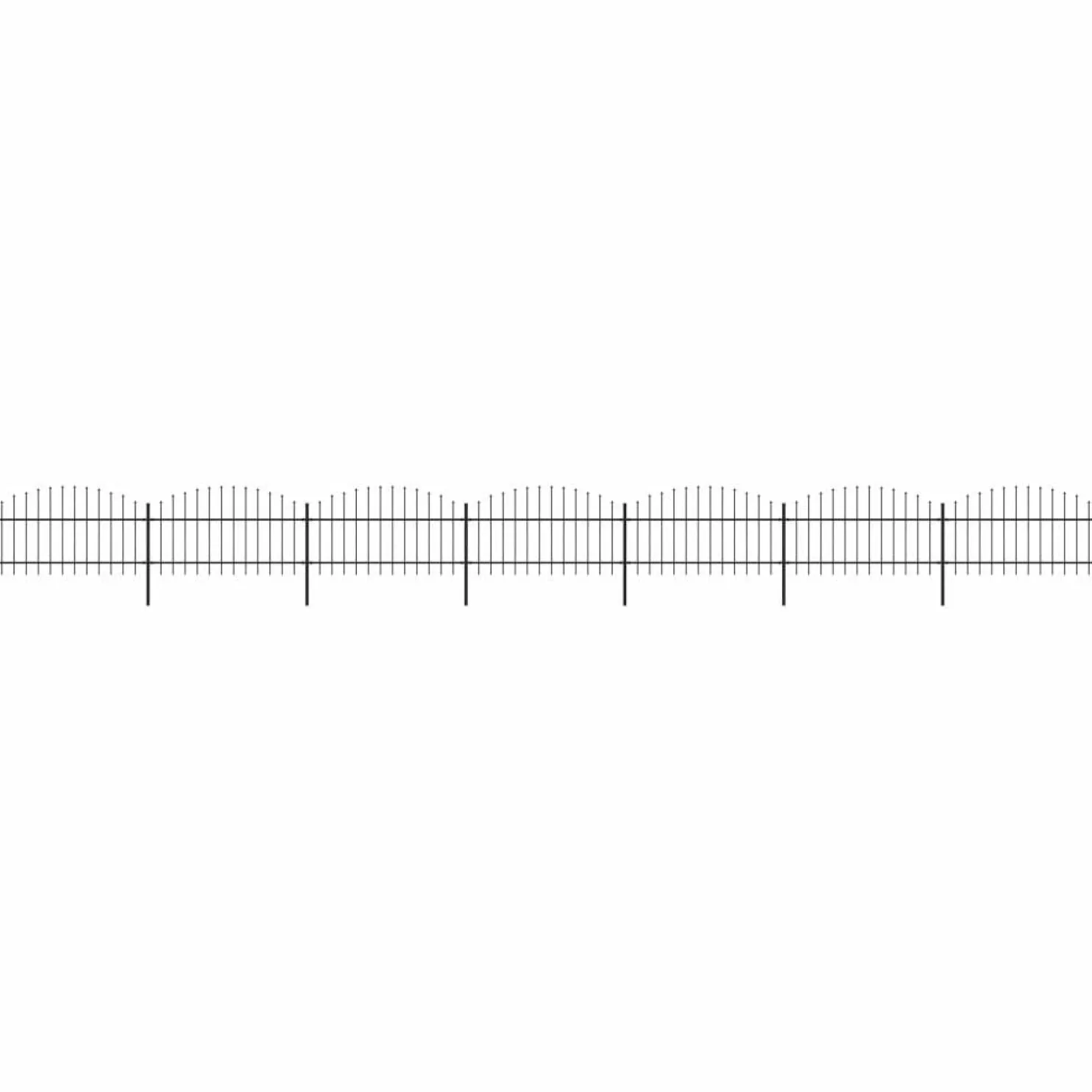 Puutarha-aita keihäskärjillä teräs (1-1.25)x11.9m musta