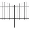 Puutarha-aita keihäskärjillä teräs (1.25-1.5)x13.6m musta