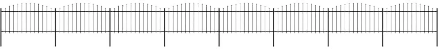 Puutarha-aita keihäskärjillä teräs (1.25-1.5)x13.6m musta