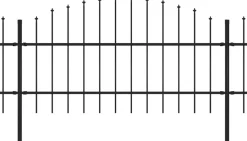 Puutarha-aita keihäskärjillä teräs (0.75-1)x6.8m musta