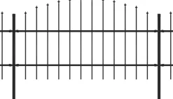 Puutarha-aita keihäskärjillä teräs (0.75-1)x13.6m musta