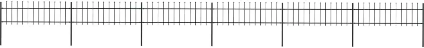 Puutarha-aita keihäskärjillä 10.2x0.6m teräs musta