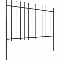 Puutarha-aita keihäskärjillä 15.3x1.2m teräs musta