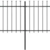 Puutarha-aita keihäskärjillä 10.2x1m teräs musta