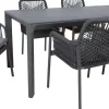 Puutarhakalustesetti Home4You CARVES olefiiniköysipunostuoleilla, 6 tuolia, harmaa