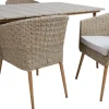 Puutarhakalustesetti Home4You NORWAY pöytä ja 4 tuolia, beige