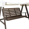 Puutarhakeinu katoksella Baltic Garden Pelle 165cm ruskea/beige