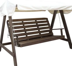 Puutarhakeinu katoksella Baltic Garden Pelle 165cm ruskea/beige