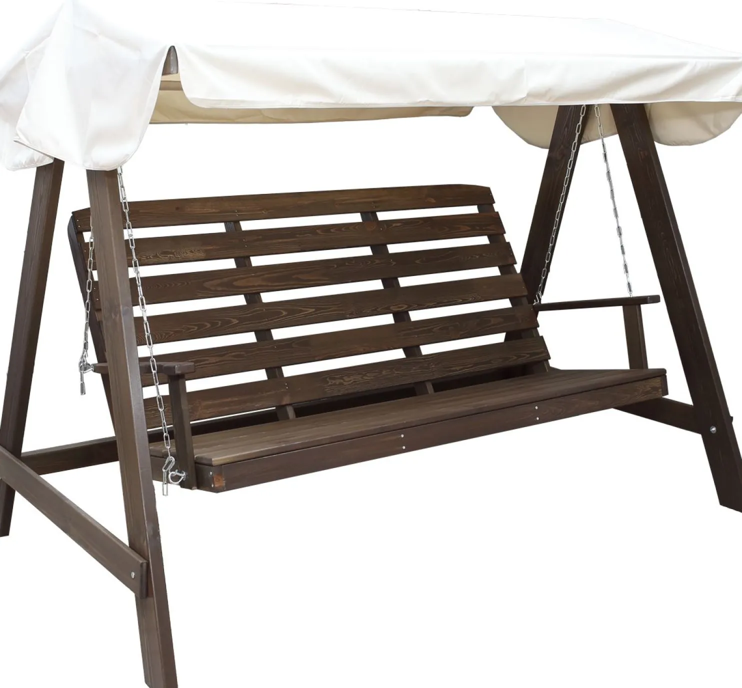 Puutarhakeinu katoksella Baltic Garden Pelle 165cm ruskea/beige