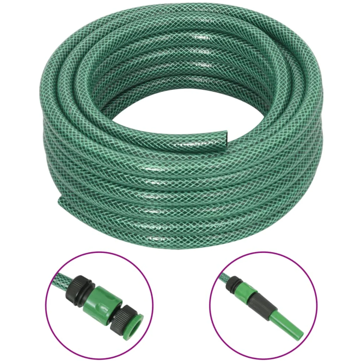 Puutarhaletku liitinsarjalla vihreä 0,6" 10 m PVC